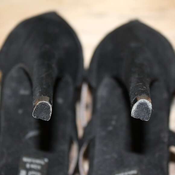 Black Strappy Platform Stiletto Sandal Pumps V@lentino inspired style heel - Picture 11 of 11